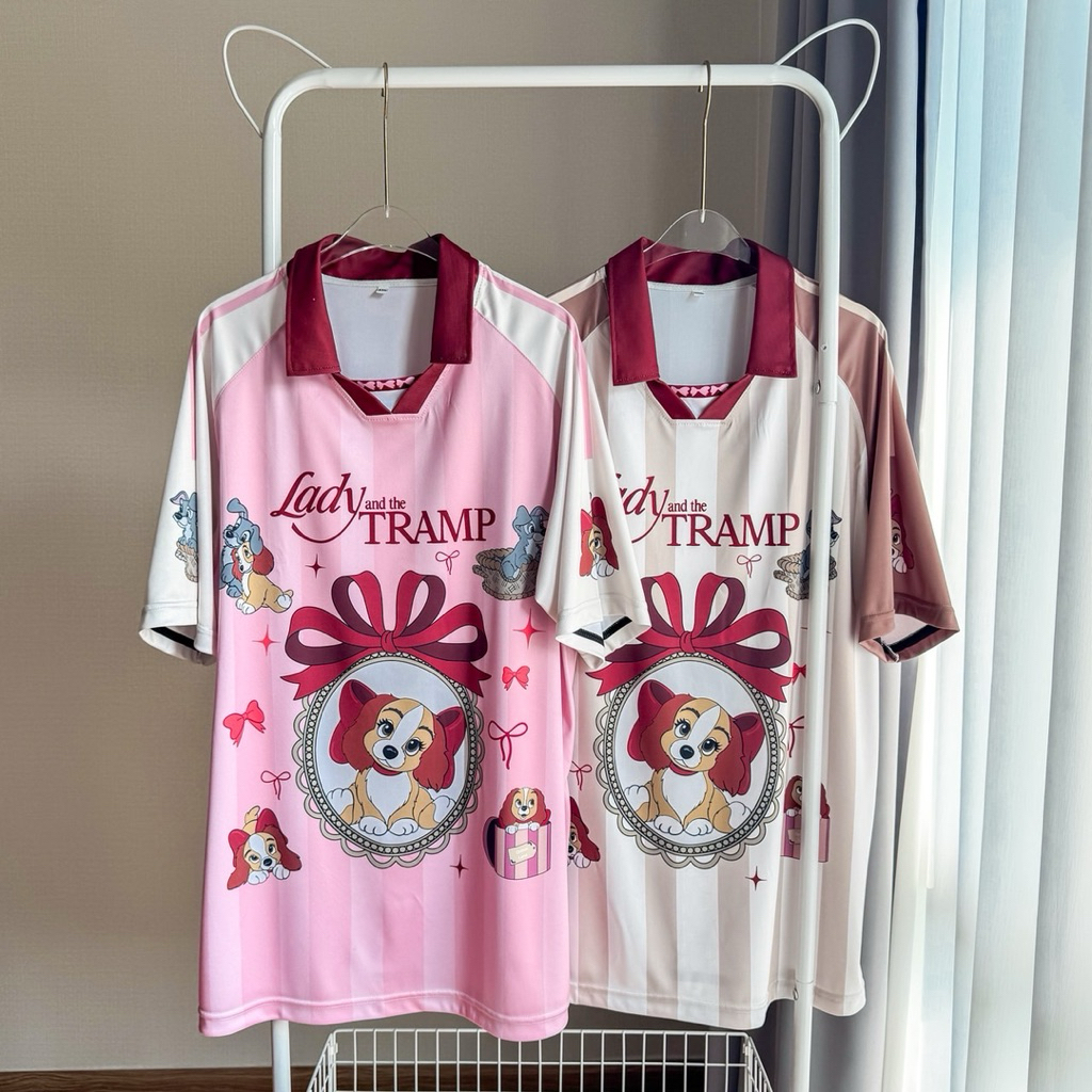 เสื้อยืดโอเวอร์ไซส์ผ้ากีฬา Jersey ลายเลดี้แทม QL