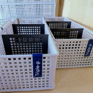 sorted basketตะกร้าแยกช่อง เรียง จัดเก็บ( 12×30 cm.) พลาสติกหนา โทนเทา ตัวเทาอ่อน แกนเทาเข้ม หนา พร้อมส่ง