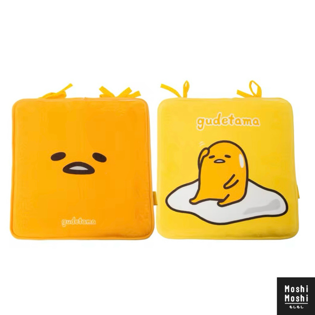 เบาะรองนั่งลาย Gudetama Moshi Moshi ลิขสิทธิ์แท้จากค่าย Sanrio ไข่ขี้เกียจ(พร้อมส่งจาก🇹🇭)