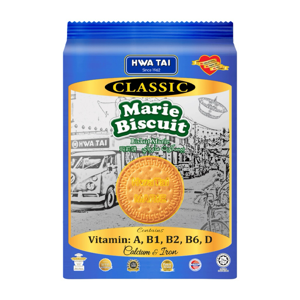 พร้อมส่ง มารีบิสกิต hwa tai marie biscuit 270 g. หมดอายุเดือน8/2026