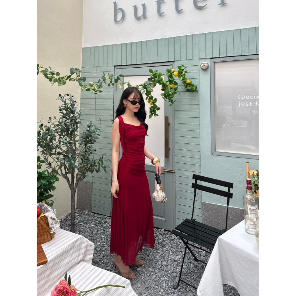 colourblockmatter  - Jelly Dress มี 6 สี เดรสออกงาน เดรสไปทะเล ผ้าตาข่ายยืดได้ รูปที่ 7