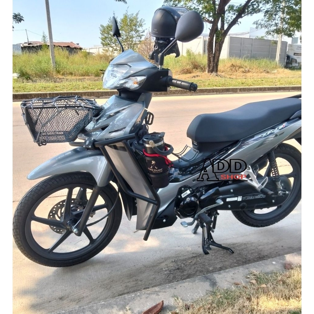 แคชบาร์ กันล้ม เวฟ 110i ปี 2020-2025 ตรงรุ่นเหล็กหนา สีเพลาเด้อโค๊ต