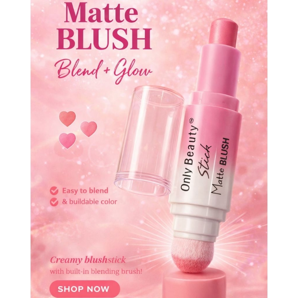 บลัชออนเนื้อครีม&ฟองน้ำเกลี่ย Only Beauty