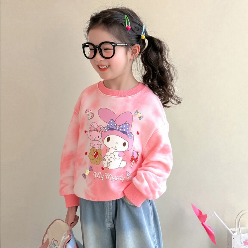 เสื้อกันหนาว ลายการ์ตูนน่ารัก สีมัดย้อม แฟชั่นฤดูใบไม้ผลิ และฤดูใบไม้ร่วง สําหรับเด็กผู้หญิง ราคา ถูกที่สุด ดีลบีเคเค แกลเลอรีภาพที่ 6