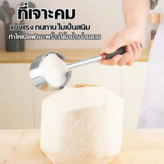 ที่เปิดมะพร้าว ที่เปิดมะพร้าวในครัวเรือน ที่เปิดมะพร้าวสแตนเลส อุปกรณ์เปิดมะพร้าว มาพร้อมค้อนยาง จัดส่งทันที