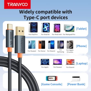 TRANYOO AC-5 สายชาร์จและถ่ายโอนข้อมูลแบบชาร์จเร็ว มาพร้อมฟังก์ชันตัดไฟอัตโนมัติ รองรับการชาร์จเร็ว 6A และมีไฟแสดงสถานะแบ