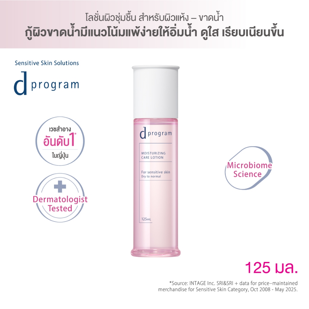 [สูตรใหม่!] d program ดี โปรแกรม มอยส์เจอไรซิ่ง แคร์ โลชั่น 125 mL