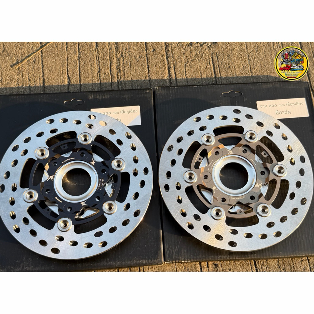 จานTK-tz รูเฉียงมีหมุด 200มิล.+ พร้อมสเปเซอร์ (ไม่ต้องปาดดุม) สำหรับดุมW125S/RW125iบังลม/W100sUbox #