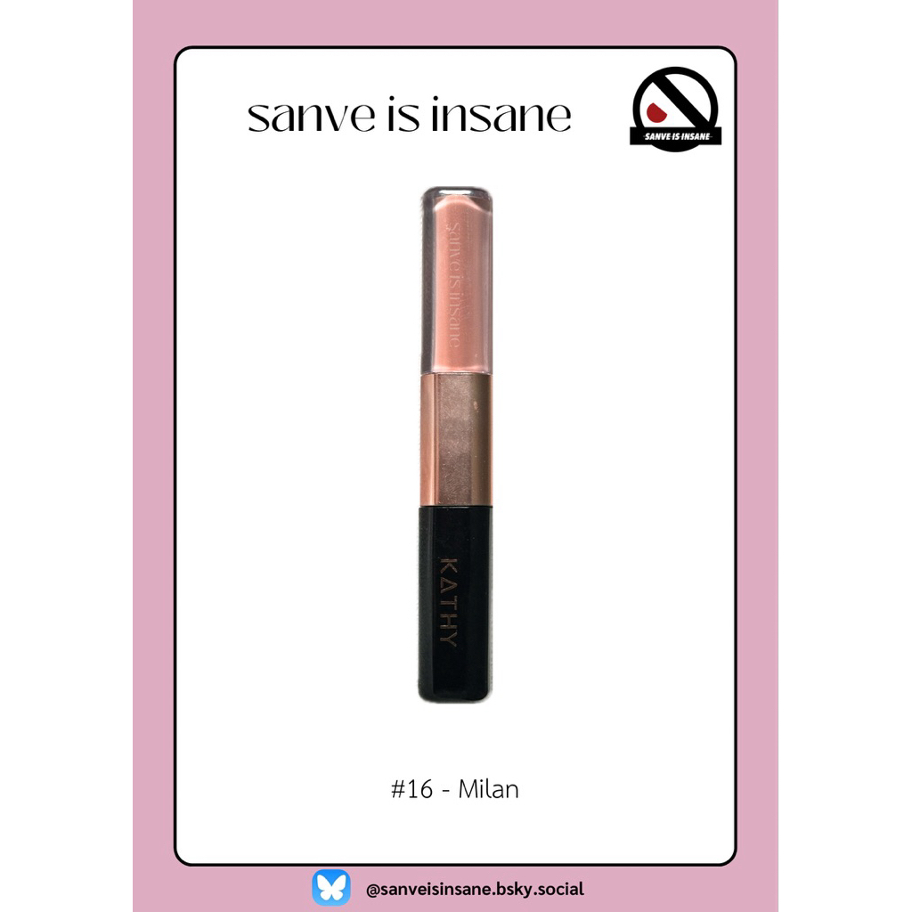KATHY AMREZ Lip Duo Matte & Shine Fix ลิปกระแต 3 ml. | #16 Milan | เคธี แอมเร็ซ ลิปดูโอ 🍎⭐️ (มือสองข
