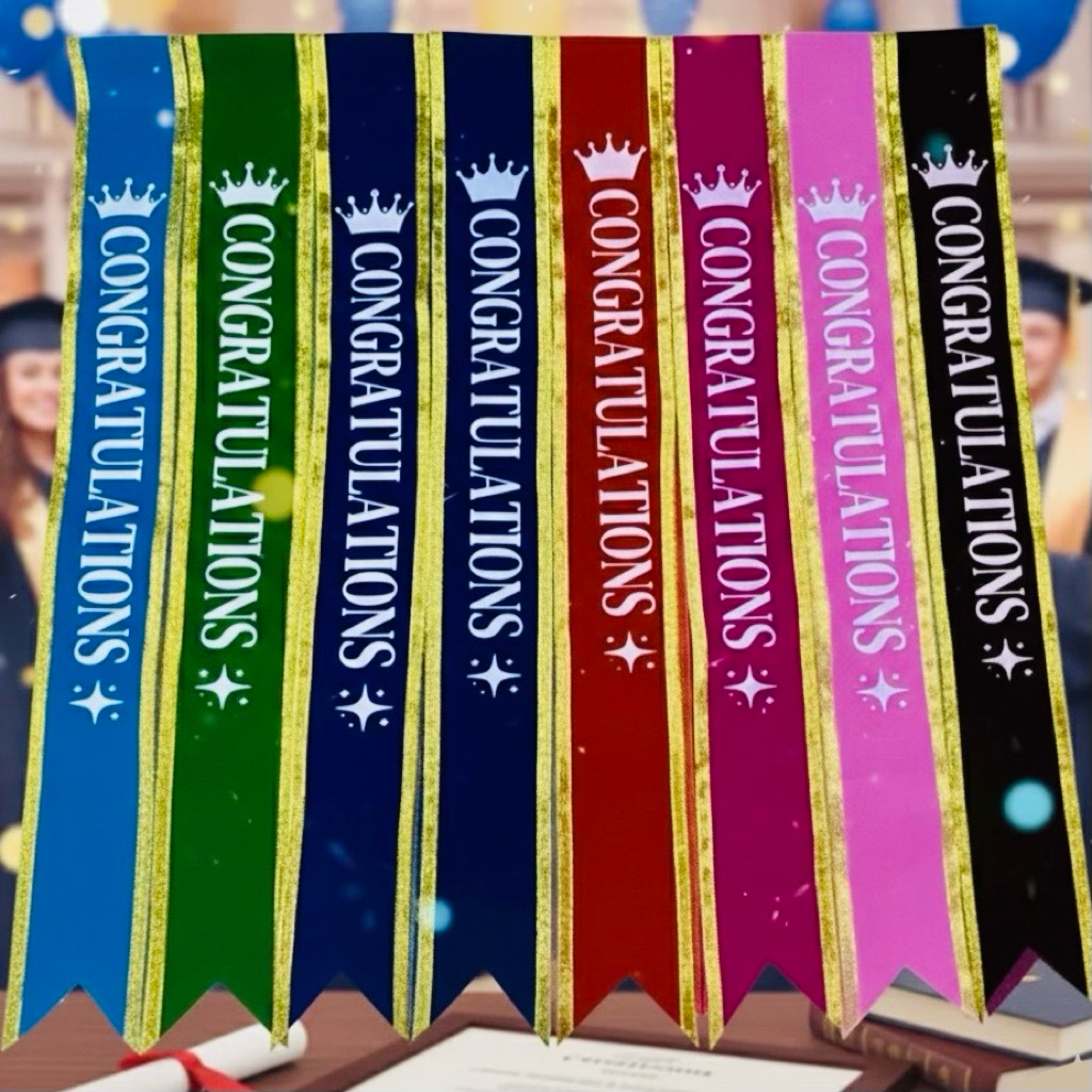 สายสะพายปัจฉิม congratulations แถมฟรีเข็มกลัด พร็อพปัจฉิม