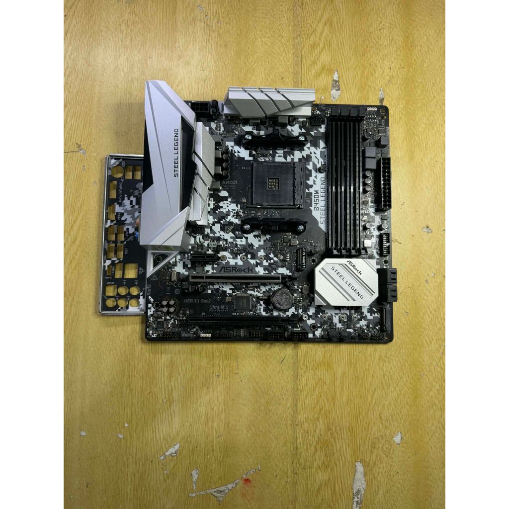ขายMBมือสอง ASROCK B450M STEEL LEGEND DDR4 AM4,ASROCK B450 STEEL LEGEND DDR4 AM4