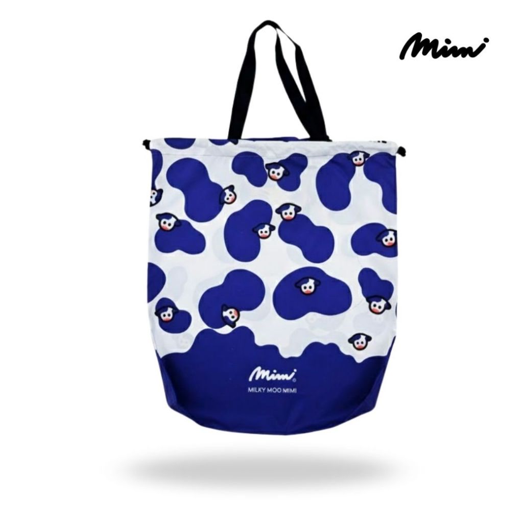 Mimi กระเป๋ากลมพับได้ Milky Moo Mimi สีฟ้า A9YKBU