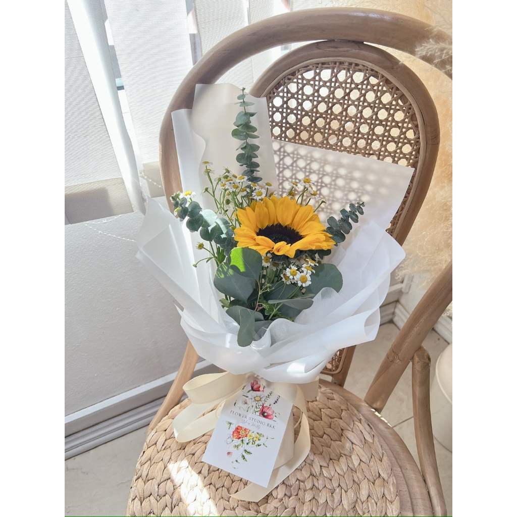 ‼️ส่งด่วน‼️🌻Sunflower 1 ดอก ช่อดอกทานตะวัน+เดซี่ ดอกไม้สดวาเลนไทน์ สื่อถึงความรักที่มันคง