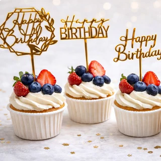 ป้าย Happy birthday ขนาดเล็ก แพค10ชิ้น ลอกฟิล์มออกก่อนใช้งาน