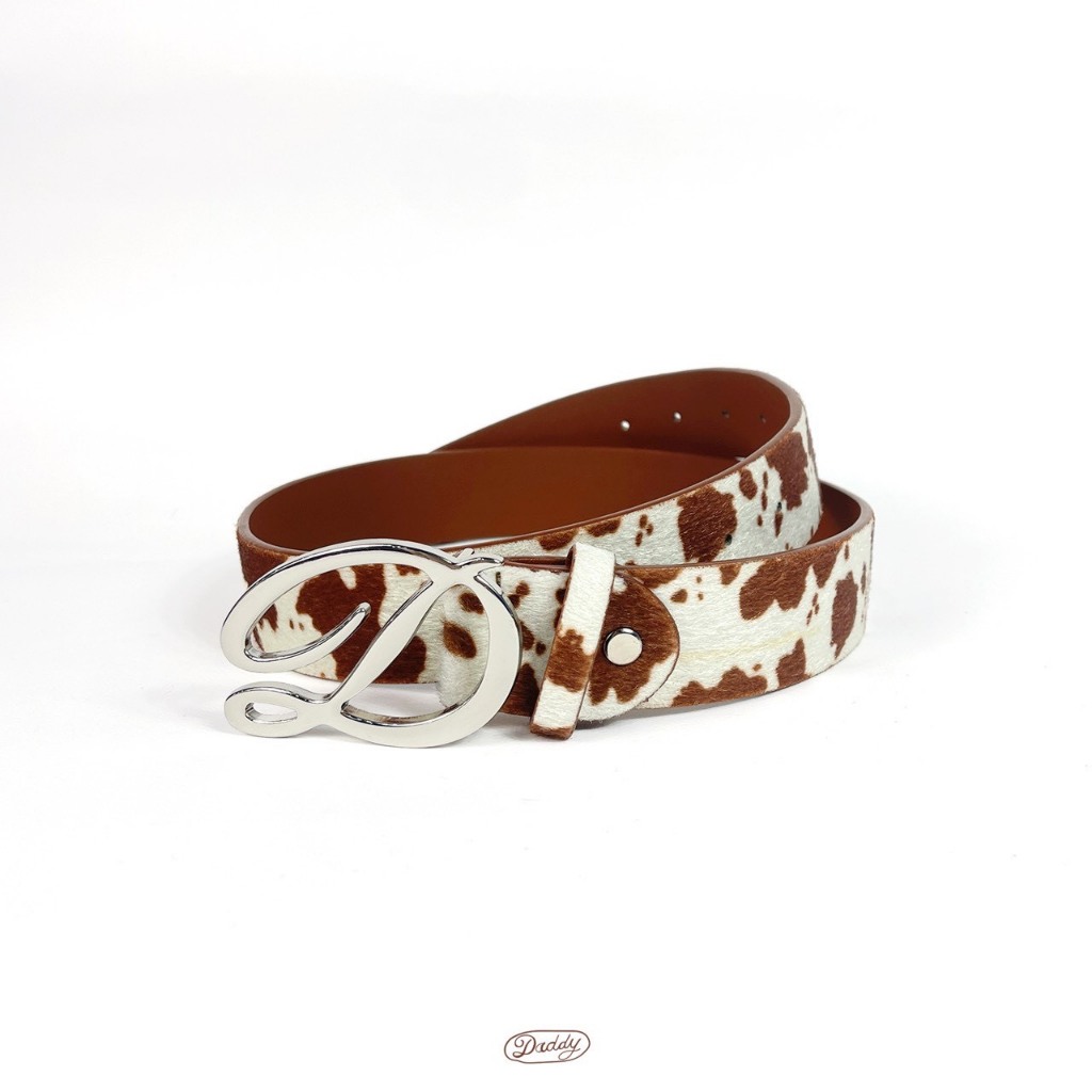 DADDY(SWC) | Daddy Cow Print Belt เข็มขัดหนัง ลายวัว สุดน่ารัก รูปที่ 2