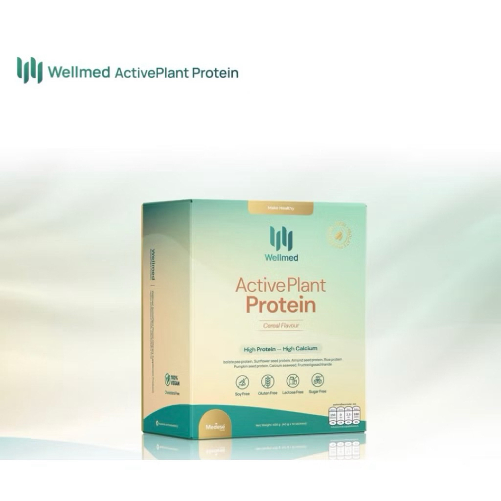 [ส่งไว❤️แท้เช็ครหัสได้] Wellmed Active Plant Based Protein โปรตีนพืช 1 กล่องมี 10 ซอง