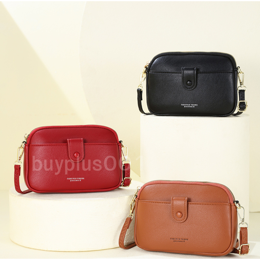 buyplus001 กระเป๋าสะพายไหล่ หนัง PU สำหรับผู้หญิง สไตล์เกาหลี ความจุเยอะ พร้อมส่งในไทย มีบริการส่งด่