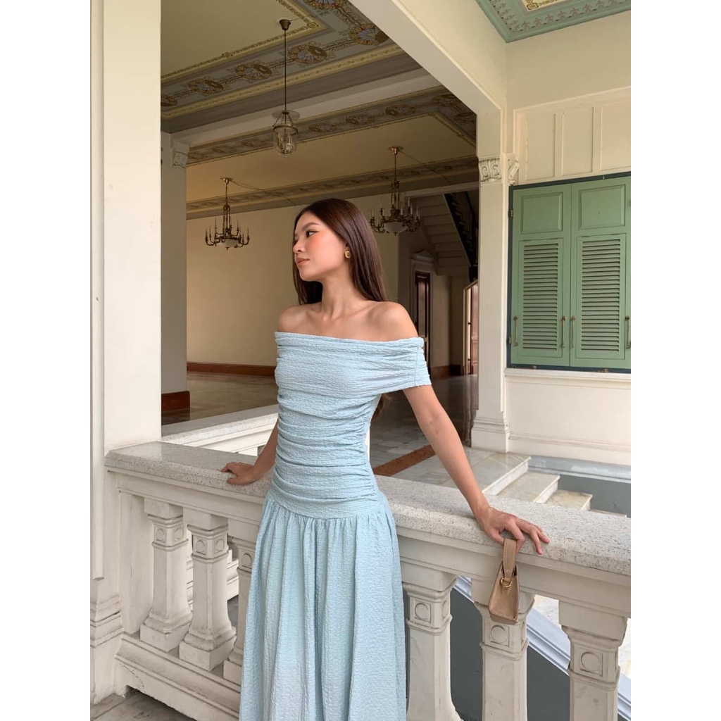 Maria dress เดรสเปิดไหล่ ไปงาน basicselected