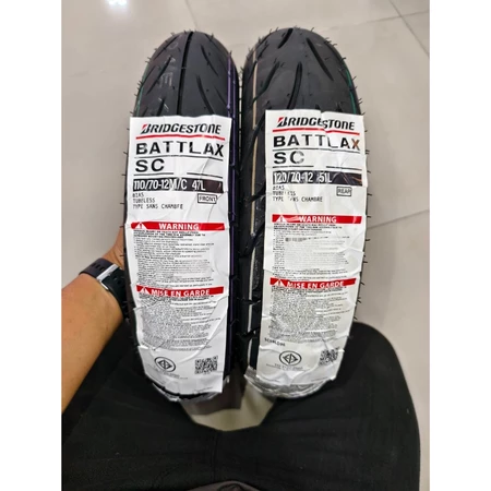 ยาง BRIDGESTONE SC ขอบ 12 สำหรับรถ YAMAHA GRAND FILANO, HONDA GIORNO(โหลดซิ่ง),VESPA GTS 150 SPRINT 150