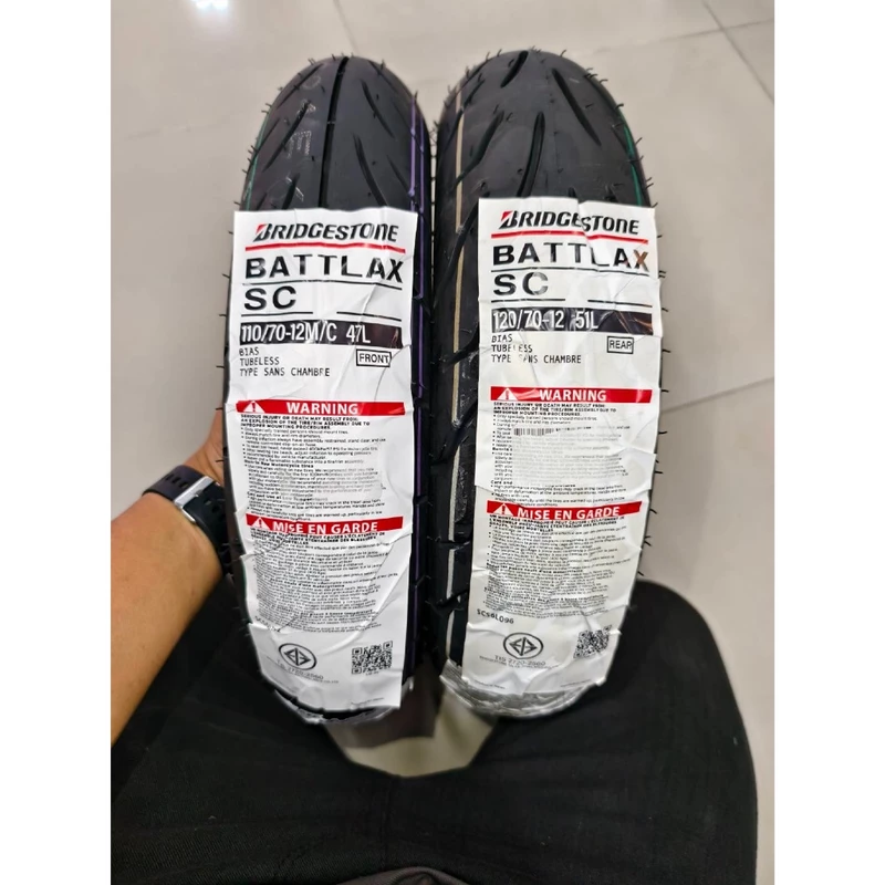 ยาง BRIDGESTONE SC ขอบ 12 สำหรับรถ YAMAHA GRAND FILANO, HONDA GIORNO(โหลดซิ่ง),VESPA GTS 150 SPRINT 150
