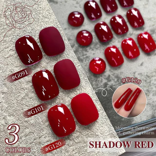 สีทาเล็บเจล โทนสีแดง มี3โทนสีให้เลือก ขนาด15ml สินค้าพร้อมส่งในไทย