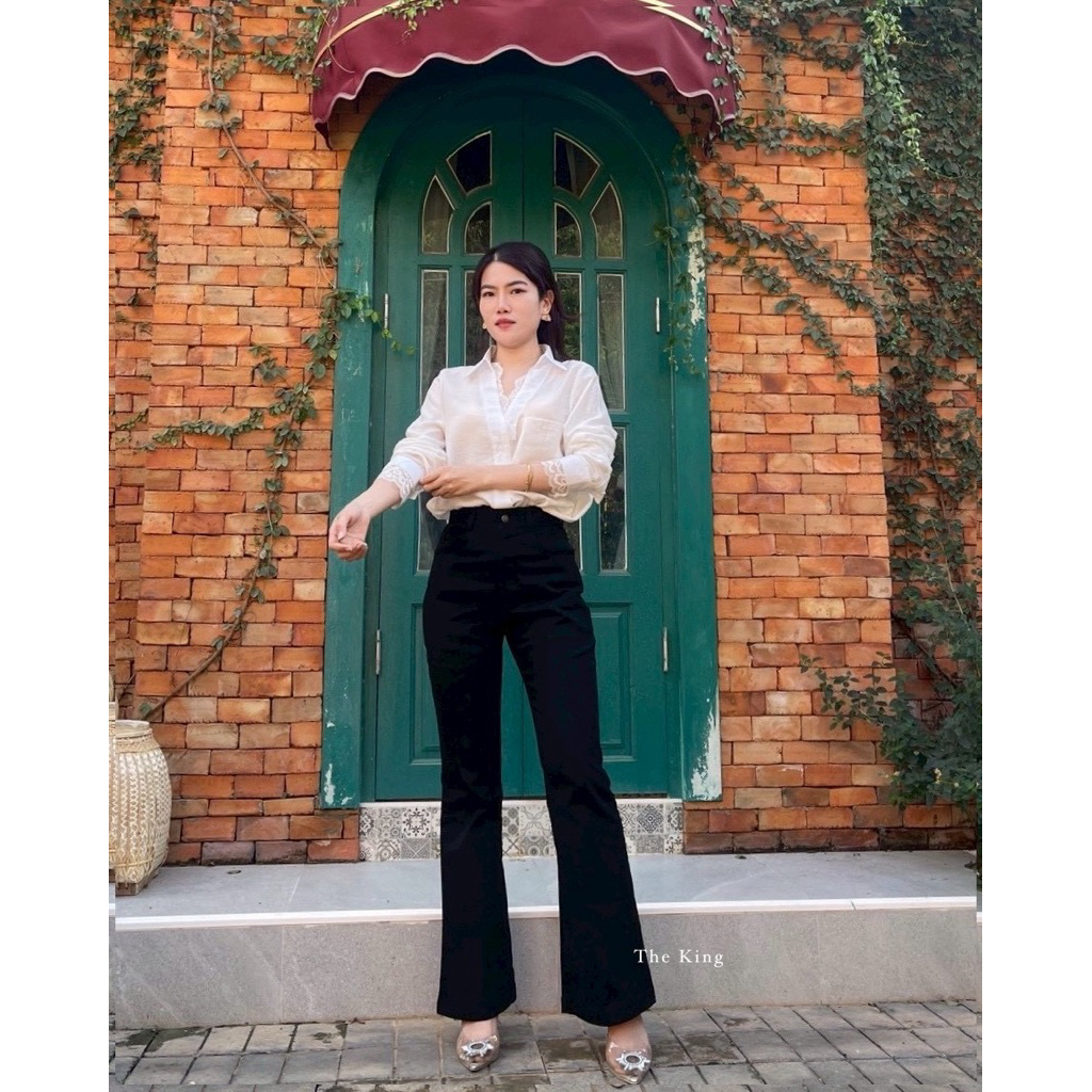 กางเกงขาม้าเอวสูงผ้ายีนส์แคนวาสยืดเก็บทรงสวยอำพราง หุ่นS-XXL♾️ - รูปที่ 4