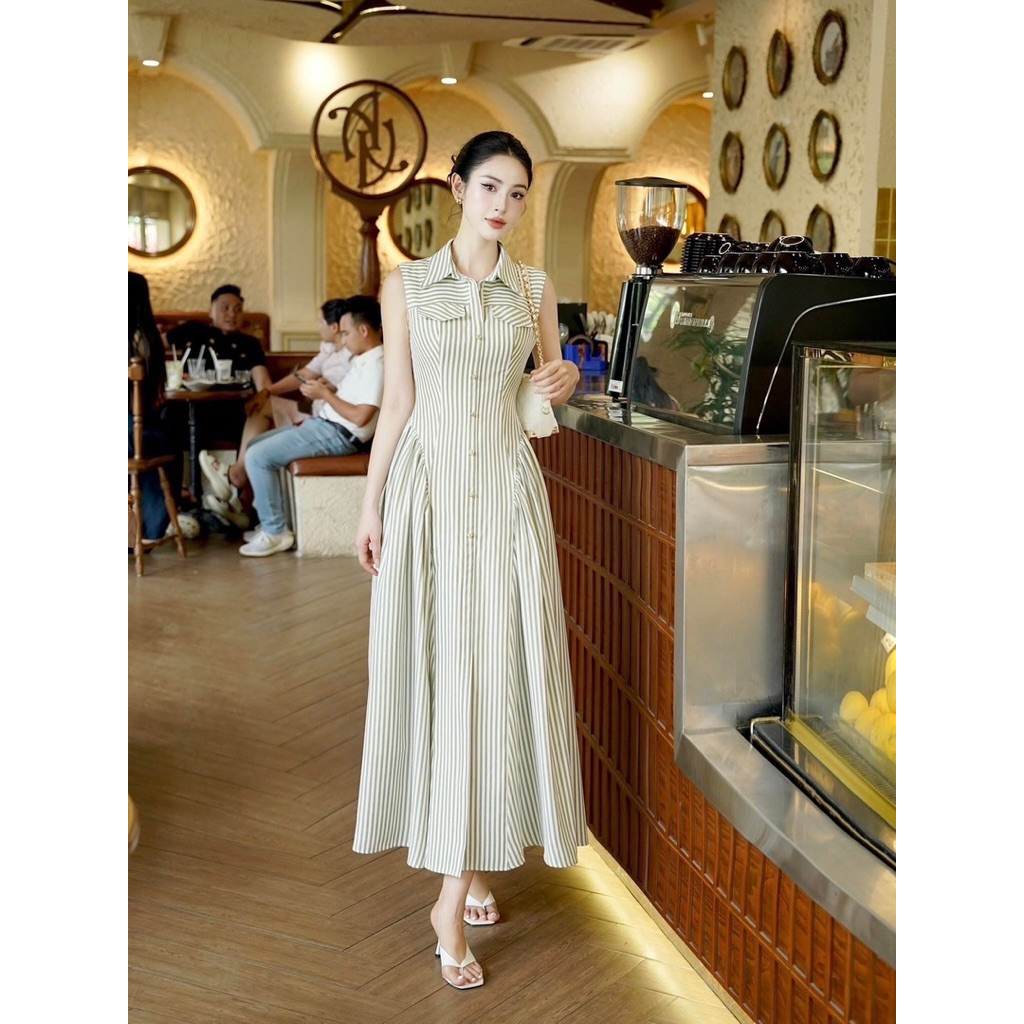 [Widelia @ Real] เดรสแขนกุดตัวยาวสวย คอปกเชิ๊ต อกแต่งกระเป๋าหลอก ด้านหน้าแต่งกระดุมเรียงเป็นแนวสวย - รูปที่ 3