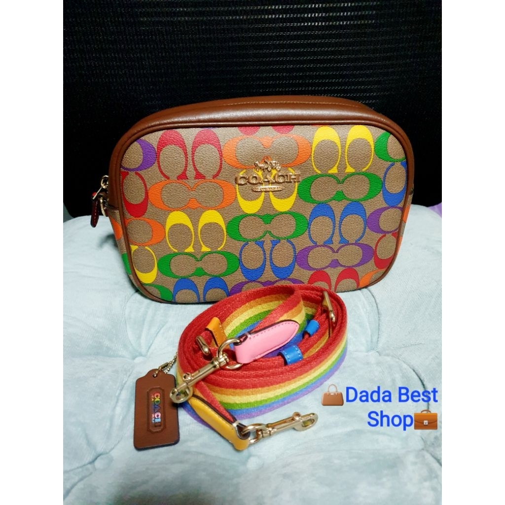 กระเป๋าสะพายCoachของแท่💯%(Used very good)รุ่นJamie Cameraทรงกล่องสีรุ้งหายาก