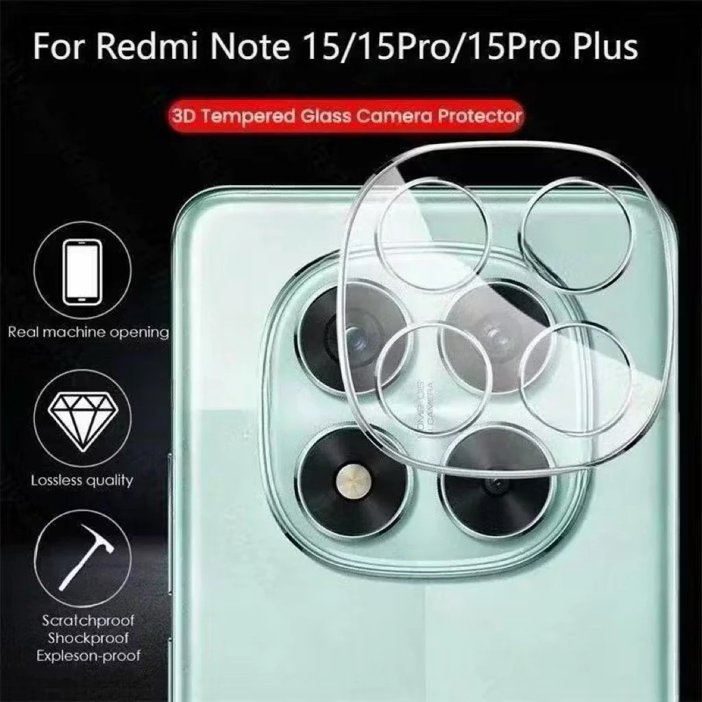 ฟิล์มเลนส์ใส ฟิล์มกระจกกันรอย เลนส์กล้อง เต็มเลนส์ สำหรับ Xiaomi Redmi Note15 Note15Pro Plus