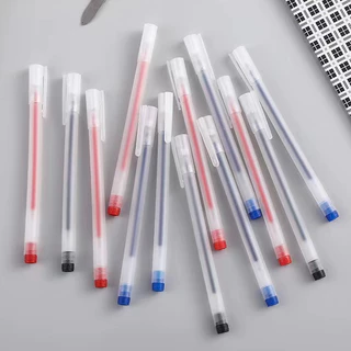 50 ชิ้น ปากกาเจล สไตล์ MUJI ปากกาเจลใสฝ้า ปลอกขุ่น 0.5mm หัวเข็ม เขียนลื่น