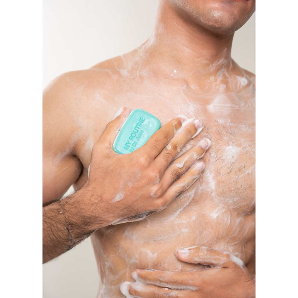 สบู่ลดสิวที่ตัว สิวยีสต์เชื้อราและแบคทีเรีย MYROUTINE ANTI-ACNE BODY SOAP BY DR.JUICE