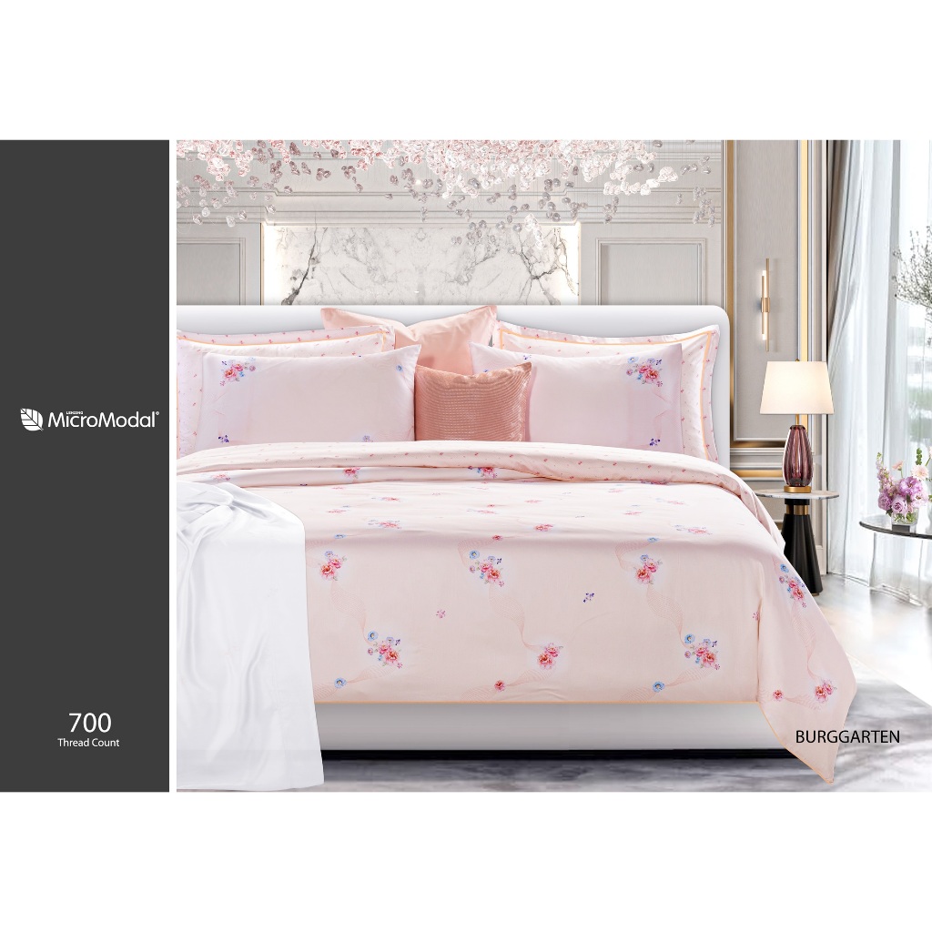 SANTAS ชุดเครื่องนอน ดีไซน์ BURGGARTEN ทอ 700 เส้นด้าย เส้นใย Micromodal นุ่มกว่าฝ้ายทั่วไป 3 เท่า