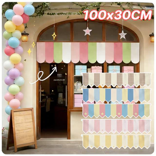 COD ม่านธง แบนเนอร์ 100*30cm ของตกแต่งแขวน ตกแต่งบ้าน ร้านค้า หน้าต่าง งานปาร์ตี้วันหยุด