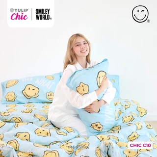 TULIP CHIC | SMILEYWORLD CHIC C10 ลิขสิทธิ์แท้ ชุดผ้าปู ผ้าห่มนวม สไตล์มินิมอล สัมผัสนุ่มไม่ระคายผิว Smiley World