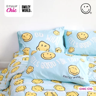 TULIP CHIC | SMILEYWORLD CHIC C10 ลิขสิทธิ์แท้ ชุดผ้าปู ผ้าห่มนวม สไตล์มินิมอล สัมผัสนุ่มไม่ระคายผิว Smiley World