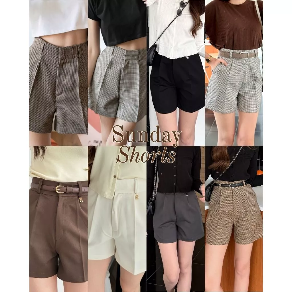 Sunday Shorts 🌤️🍒🥨 | กางเกงขาสั้นเอวสูง ทรงตรง ผ้าหนา อยู่ทรง