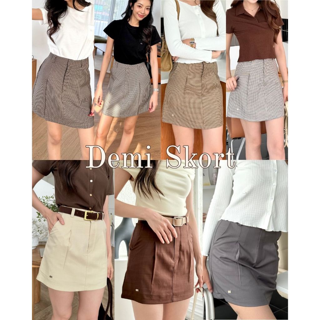 Demi Skort 🥐 กางเกงกระโปรง ผ้าหนาคุณภาพดี ความยาวสุภาพ ไม่สั้นจนเกินไป กางเกงทำงาน