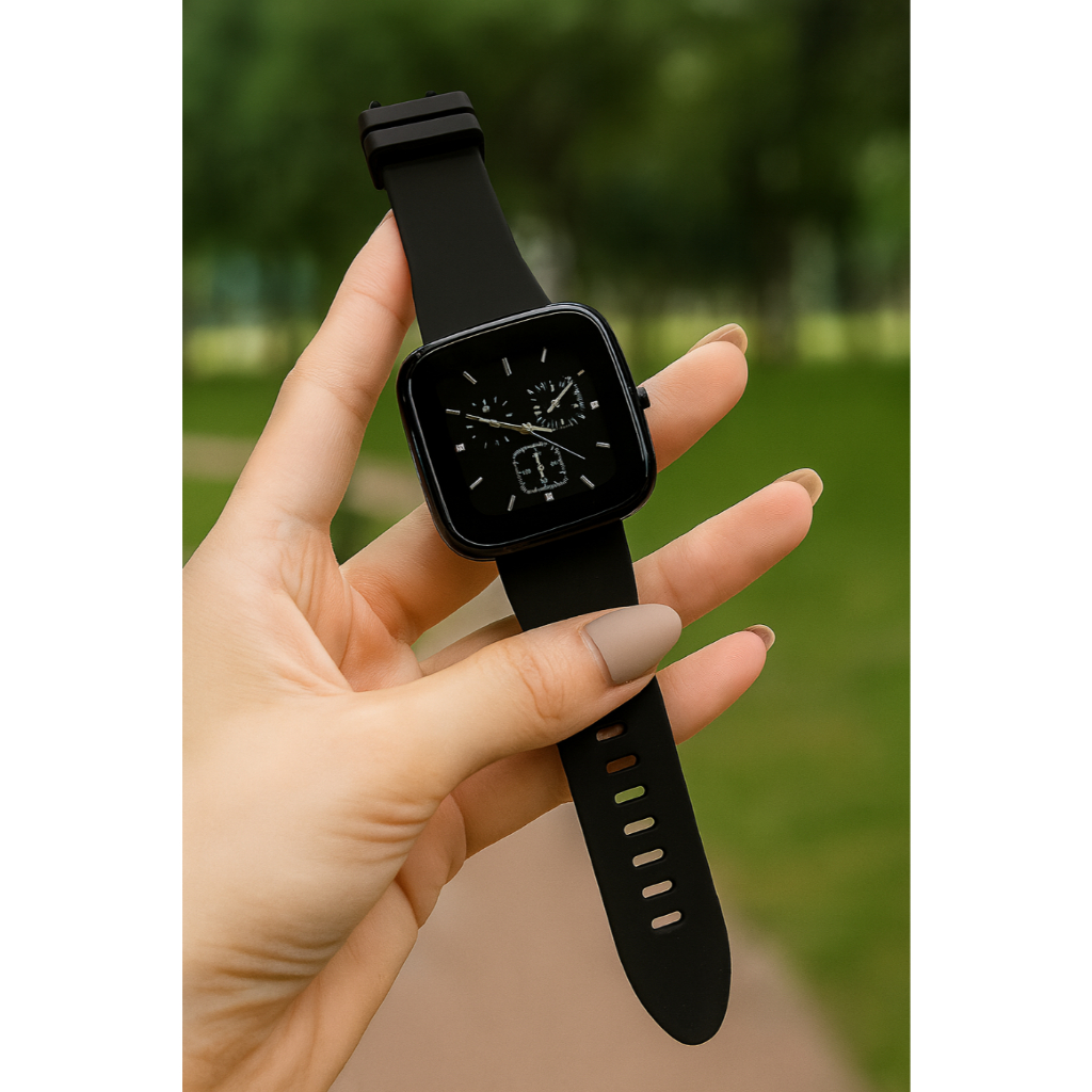 นาฬิกาข้อมือควอทซ์หน้าปัดเหลี่ยมสายพลาสติก ดีไซน์มินิมอลเหมาะสำหรับทุกเพศใส่ได้ทั้งผู้ชายและผู้หญิงของขวัญ(W005)