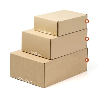 AAG51 กล่องไดคัทหูช้าง กระดาษลูกฟูก ไซส์ B 17x25x9 ซม. สีน้ำตาล KI กล่องพัสดุ กล่องของขวัญ ไปรษณีย์