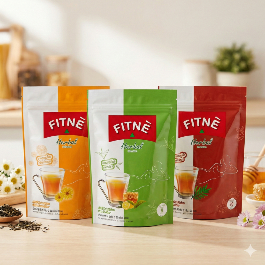 8/10/15/20/30/40ซอง Fitne ฟิตเน่ ชาชงสมุนไพร ตรา ฟิตเน่ กลิ่นดั้งเดิม กลิ่นเก๊กฮวย กลิ่นชาเขียว