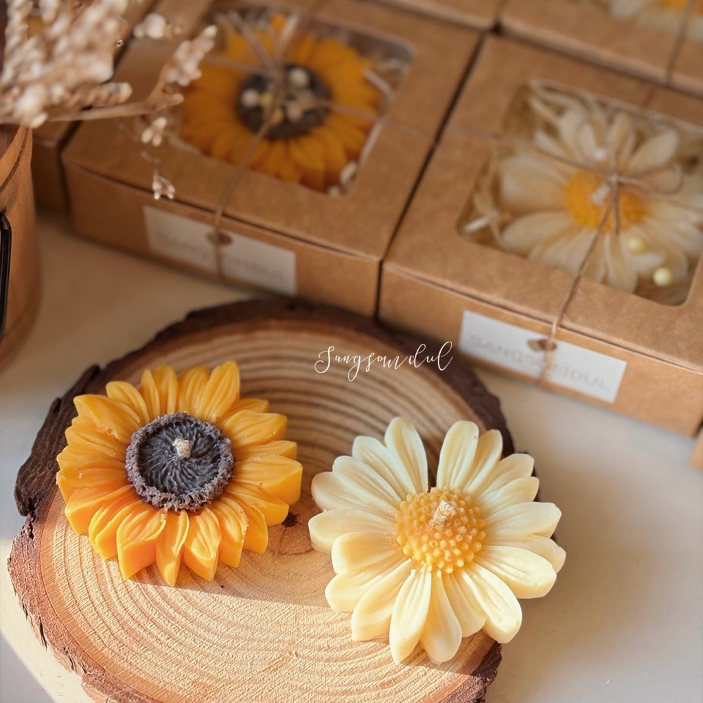 เทียนหอมออร์แกนิคทานตะวัน ʜᴀɴᴅᴍᴀᴅᴇ ไร้ควัน🌻 พร้อมกล่องของขวัญ