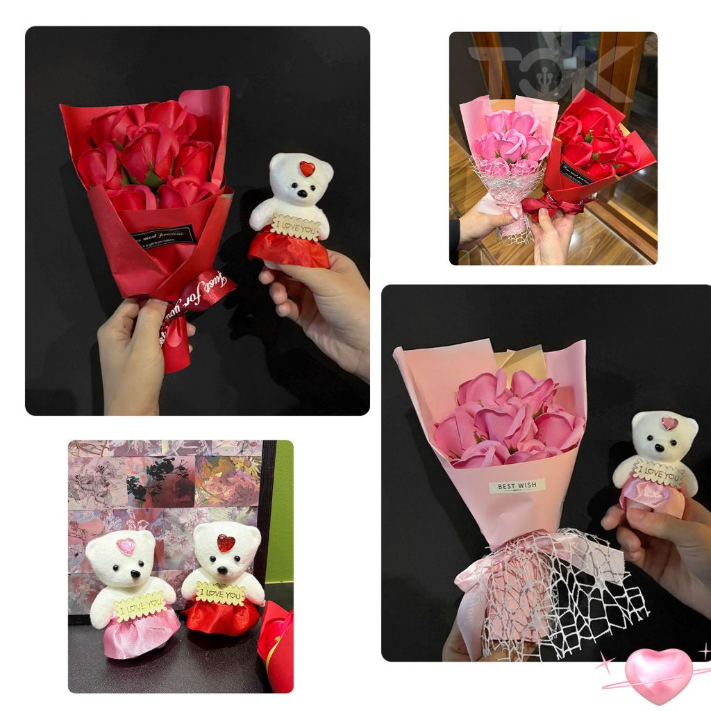 ช่อกุหลาบ 7 ดอก ช่อดอกกุหลาบ ปัจฉิม ของขวัญรับปริญญา มีไฟ ปรับได้ 3 ระดับ มีถุงใส่ให้ มีหมี ของขวัญให้แฟน - รูปที่ 5