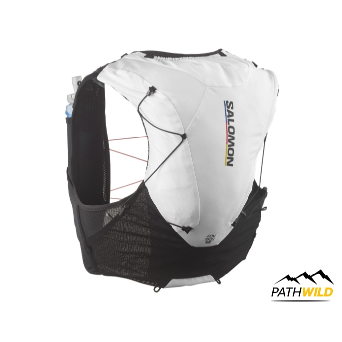 SALOMON ADV SKIN 12 RACE FLAG SET เป้น้ำ สำหรับวิ่งเทรล ความจุ 12ลิตร น้ำหนักเบา มีช่องเก็บของเยอะ มาพร้อมนกหวีดและขวดนิ