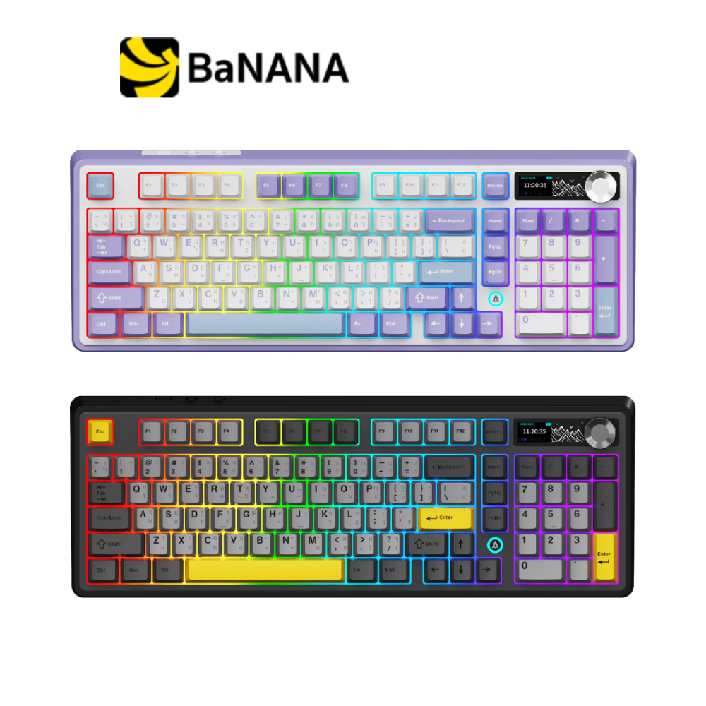 คีย์บอร์ดเกมมิ่ง Ajazz AK980 V2 LCD Maila Switch by Banana IT