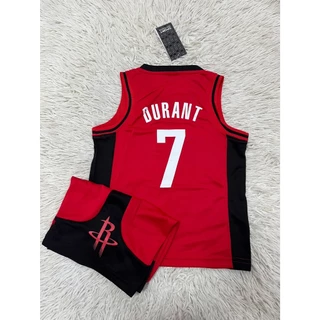 ชุดบาสเก็ตบอลเด็ก เบอร์7ทีมROCKETSชื่อDURANTใหม่ล่าสุด เสื้อ+กางเกง