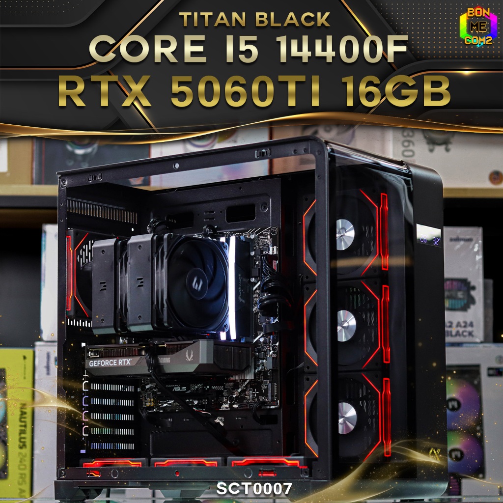 Titan Black [Special Custom] / คอมประกอบ Bonmecom2/ INTEL CORE i5 14400F/ RTX 5060 TI 16GB
