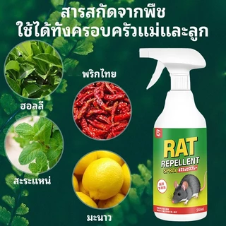 สเปรย์ไล่หนู 500ml ไล่หนูได้ผลเร็ว น้ำยาไล่หนู สารสกัดธรรมชาติ ใช้ได้ในรถ บ้าน ห้องเครื่อง สัตว์เลี้ยงปลอดภัย