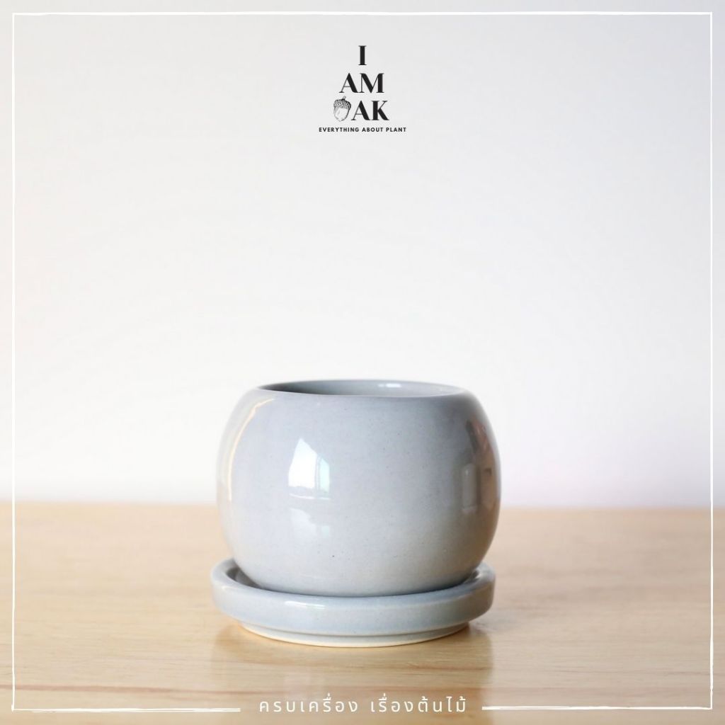 Minimalist Round Ceramic Pot with Narrow Opening [BY GS] - View 5