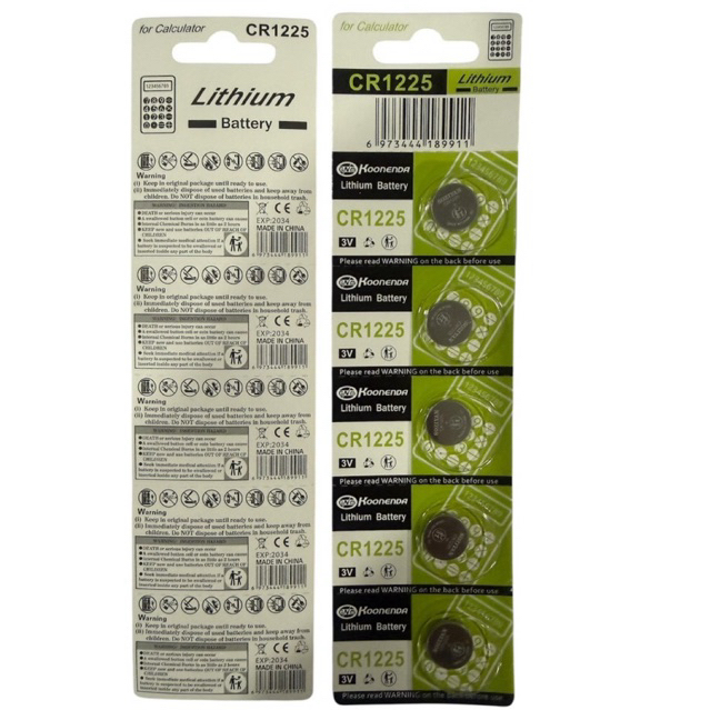 ถ่านCR1225 Lithium 3Vแผง5ก้อน ของแท้(ออกใบกำกับภาษีได้)