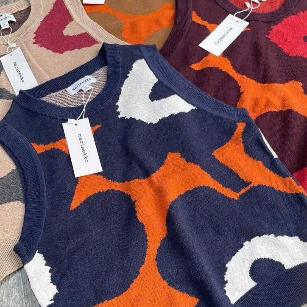 เสื้อกั๊กไหมพรมคอตตอนที่ลาย โดดเด่น ทรงตรง เข้ารูปเล็กน้อย คอกลม แขนแบบจั๊มพ์ เพิ่งมาใหม่ล่าสุดค่ะ - รูปที่ 4